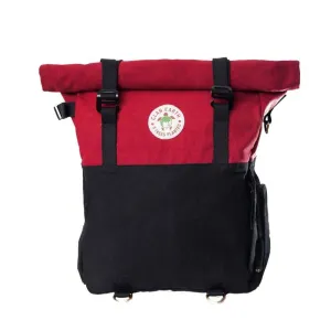 Pangolin Rolltop Backpack - Daily Carry and Travel Backpack - Cherry Red & Charcoal Black