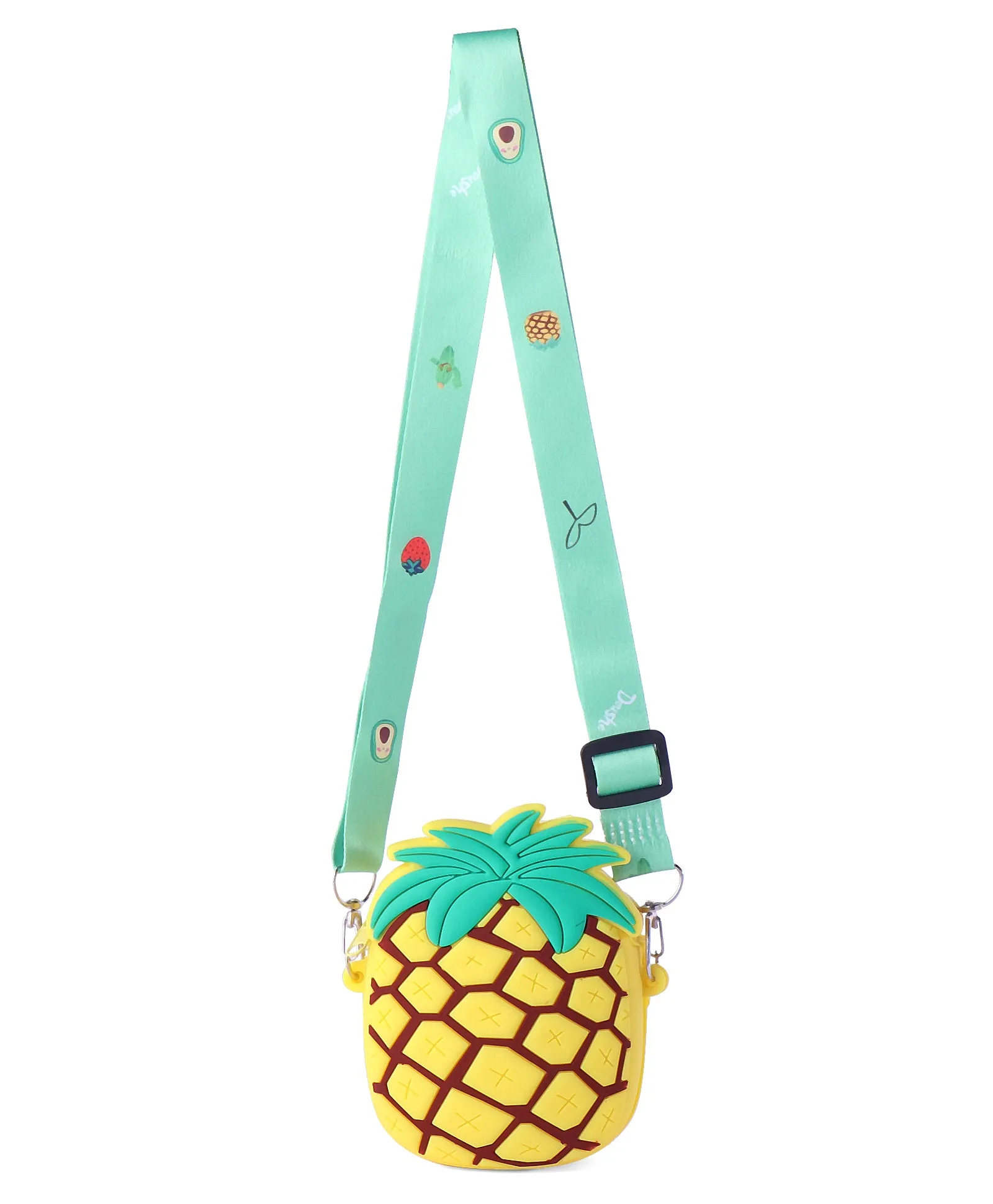 PINEAPPLE SHAPE SILICON SLING BAG SMALL - YELLOW