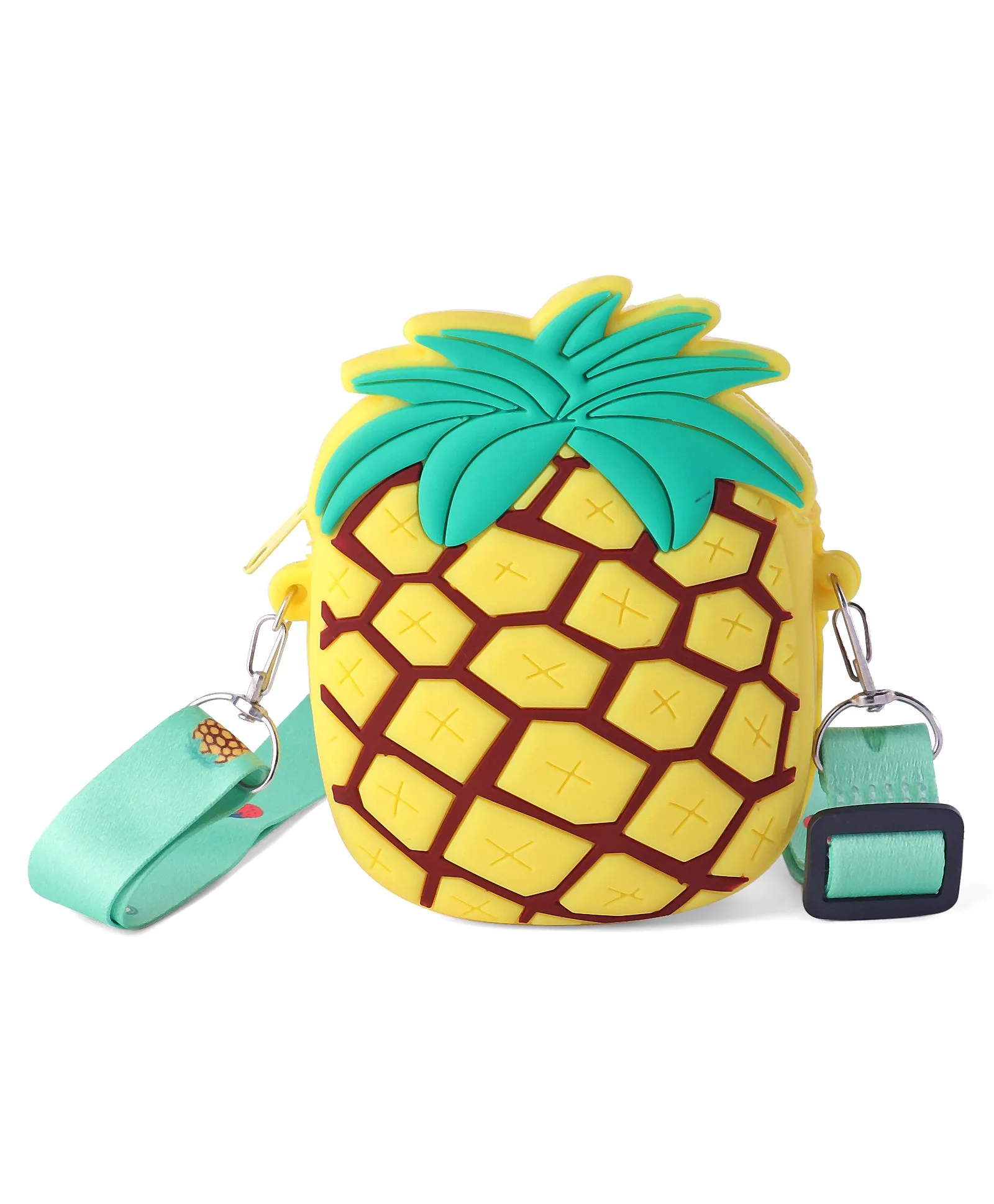 PINEAPPLE SHAPE SILICON SLING BAG SMALL - YELLOW