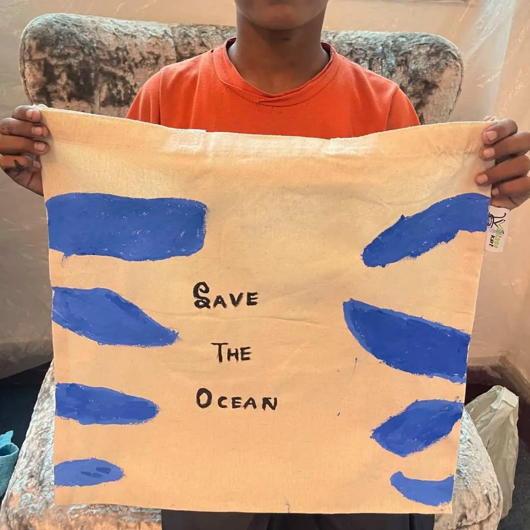 Save the ocean -Hand-painted Tote bag