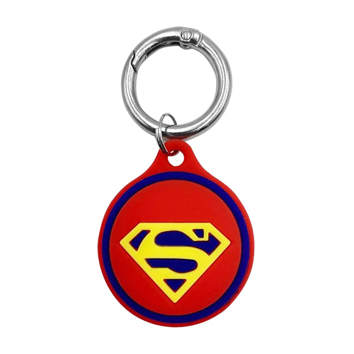 Silicone Key Ring Holder Case Cover Compatible with Apple Airtag (Superman)