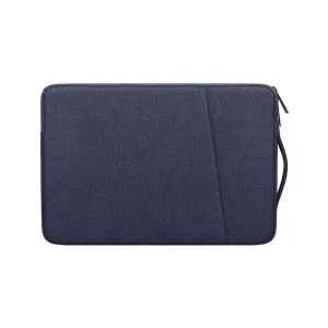 Sleek And Stylish Slant Zipper Designed Laptop Sleeve-NavyBlue