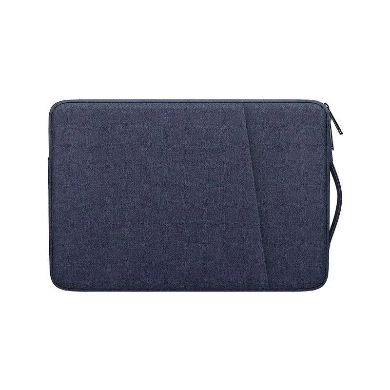 Sleek And Stylish Slant Zipper Designed Laptop Sleeve-NavyBlue