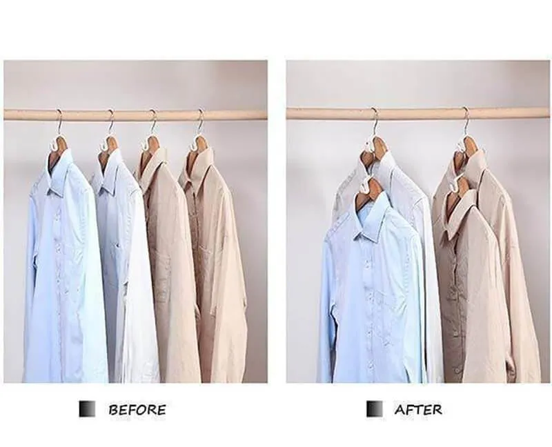 Space-Saving Clothes Hanger Connector Hooks