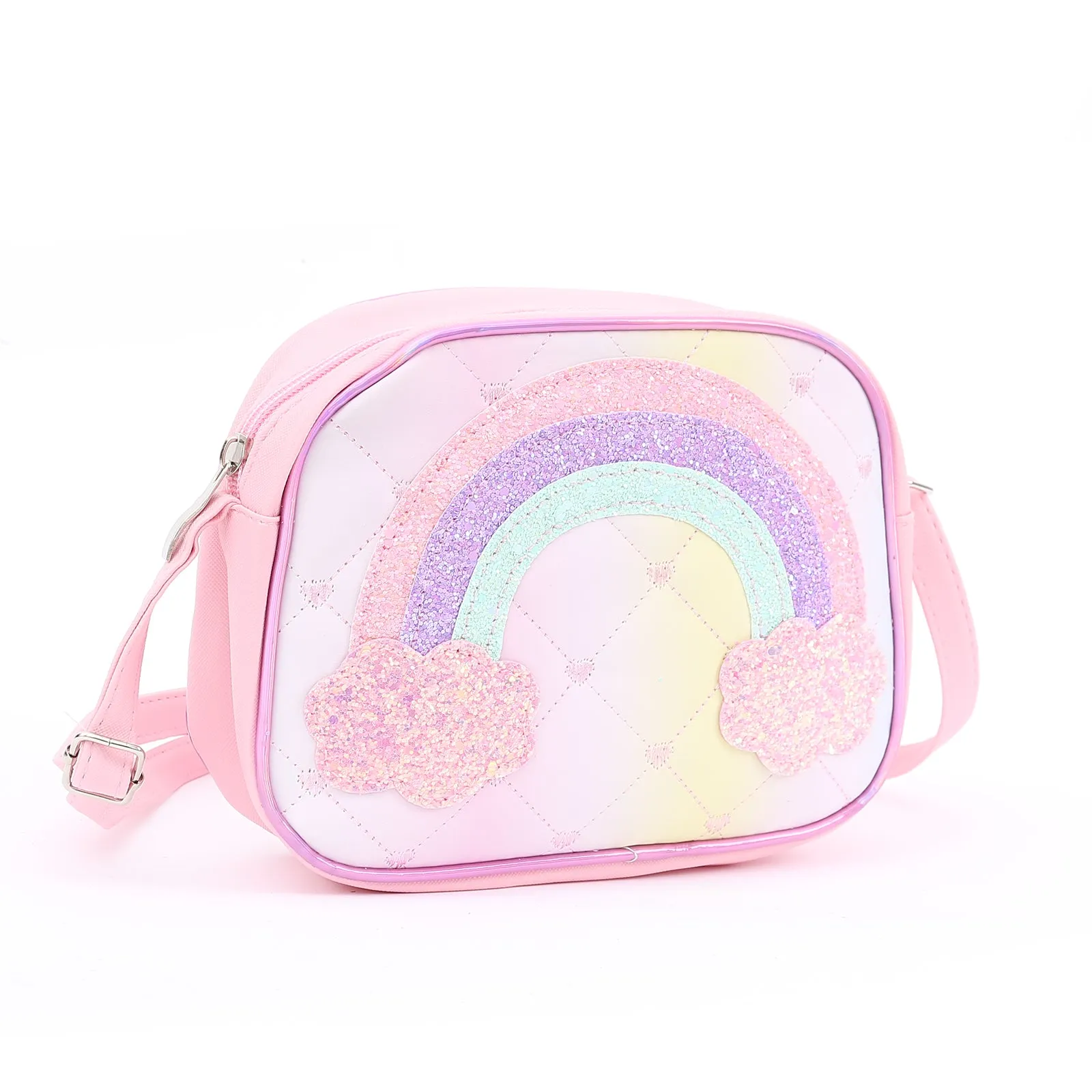 Stylish Glittery Rainbow Side Sling Bag