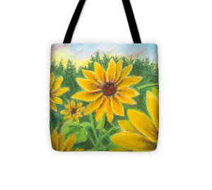 Sunflower on Rainbows - Tote Bag