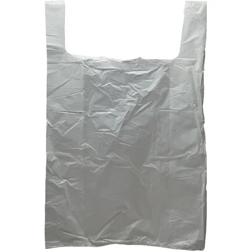 T-Shirt Grocery Bags - 20" x 10" x 36" - White