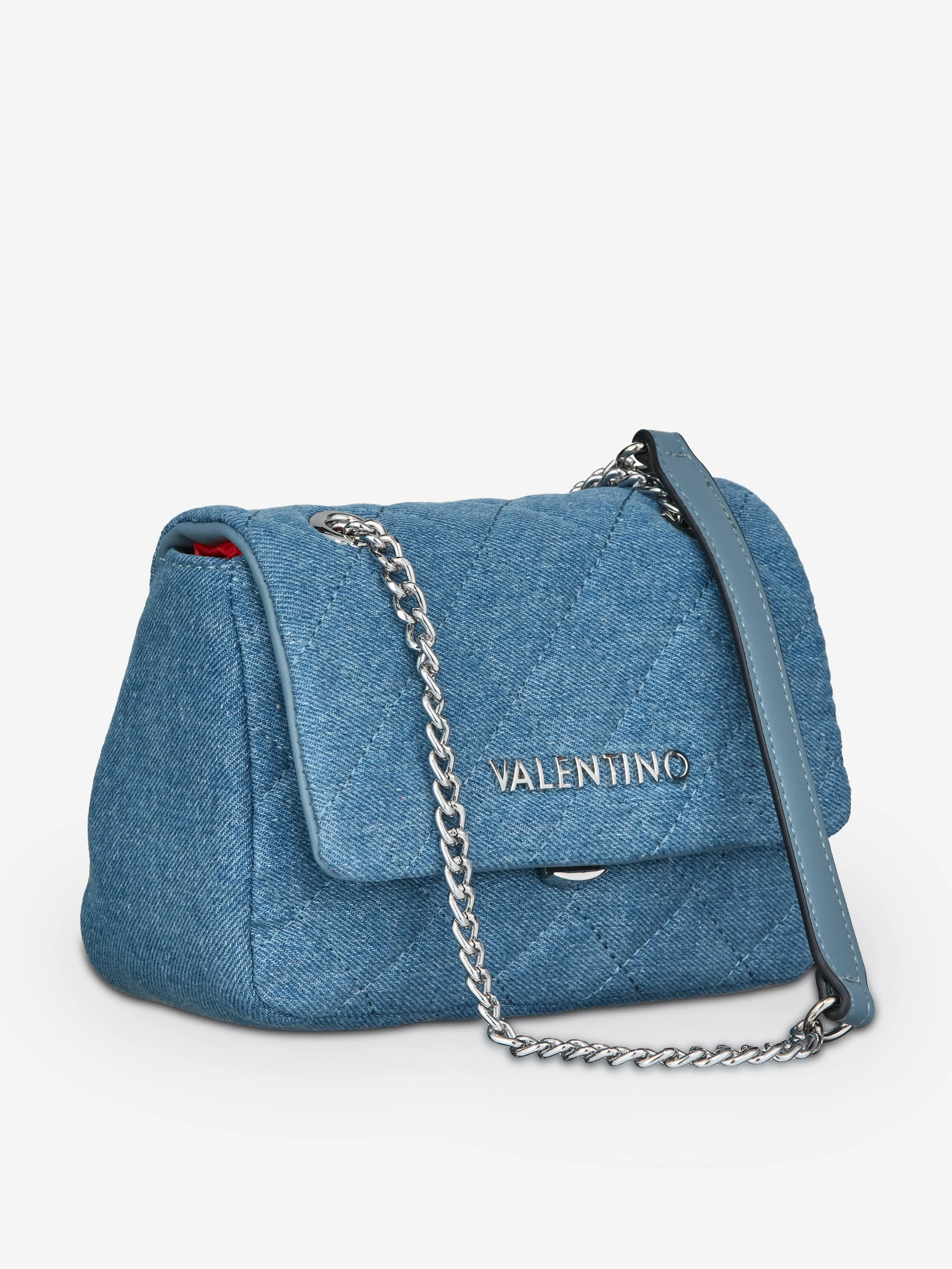 Valentino Girls Ocarina Denim Crossbody Bag in Blue (13.5cm)