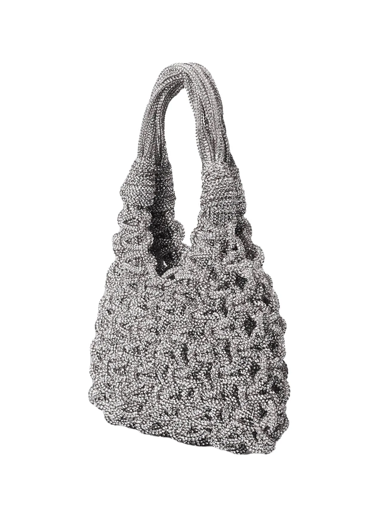 Vannifique Mini Crystal-Studded Woven Handbag