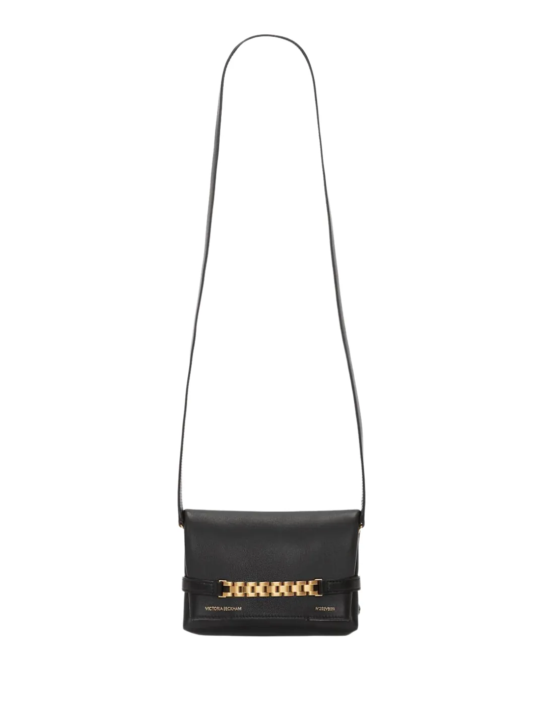 Victoria Beckham Mini Pouch With Long Strap In Black Leather