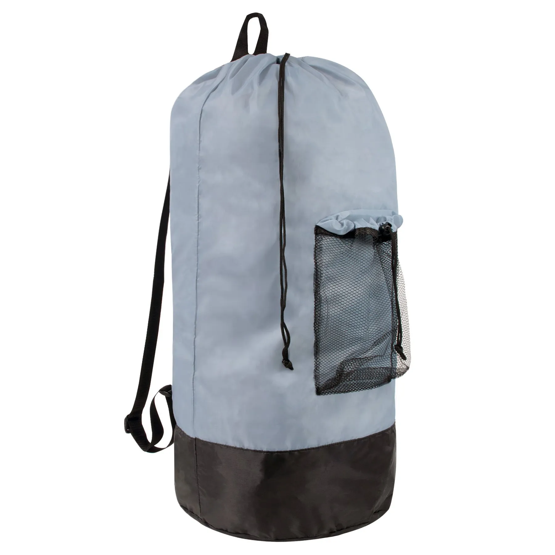 Wholesale Laundry Bag Backpack with Front Mesh Pocket - Grey