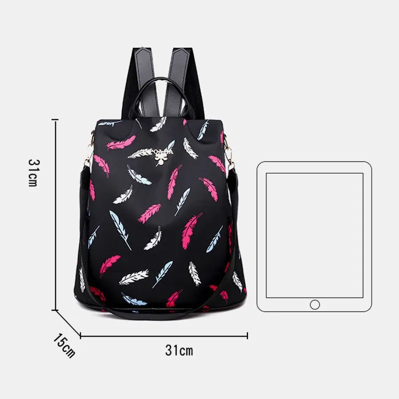 Women Feather Light Anti-theft Waterproof Outdoor Multi-carry Handbag Shoulder Bag Backpack